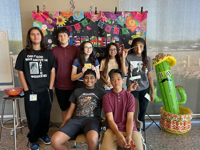 Students participating in Family Choice Friday pose for a photo